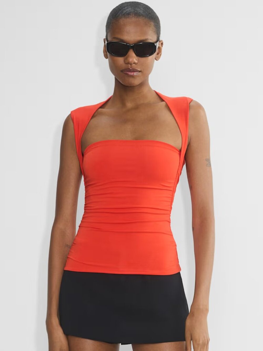 NWT Aritzia Original Contour Flourish Top Second-skin ruched squareneck tank XL